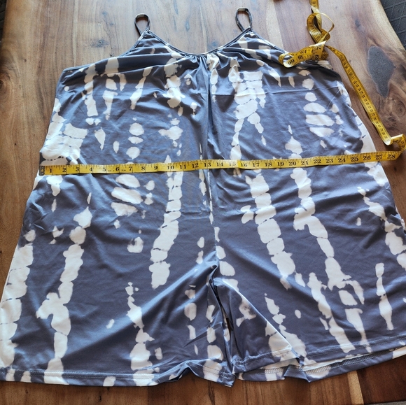 Tie Dye V-neck Rompers for Women,Spaghetti Strap, plus size 2X - Picture 7 of 8